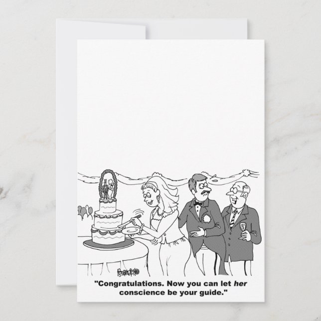 Faire-part de mariage de dessin personnalisable (Devant)