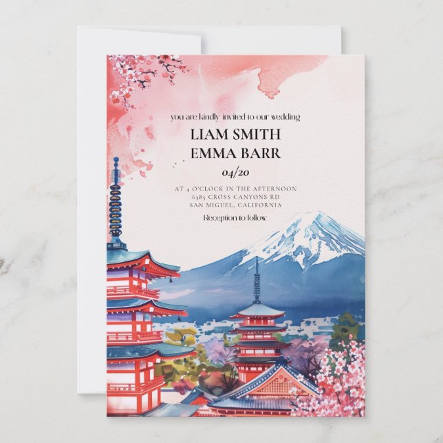 Faire-part de mariage de destination Asie Japon Ja (Devant)
