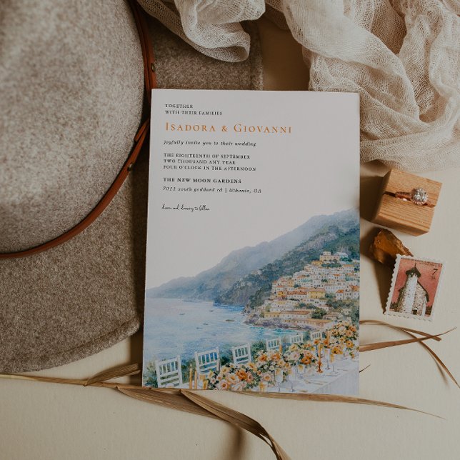 Faire-part de mariage de destination de la côte d' (Créateur téléchargé)