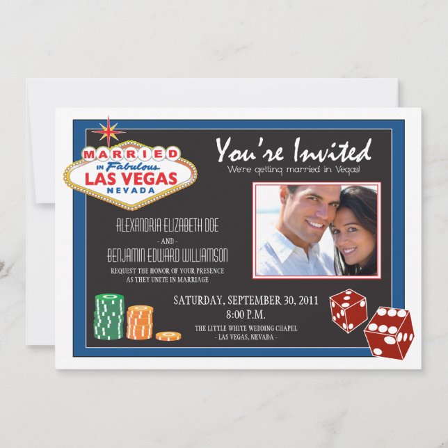 Faire-part de mariage de destination de Las Vegas (Devant)