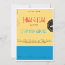 Faire-part de mariage de destination de passeport