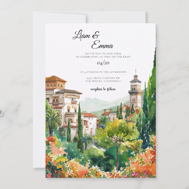 Faire-part de mariage de destination en Espagne (Devant)