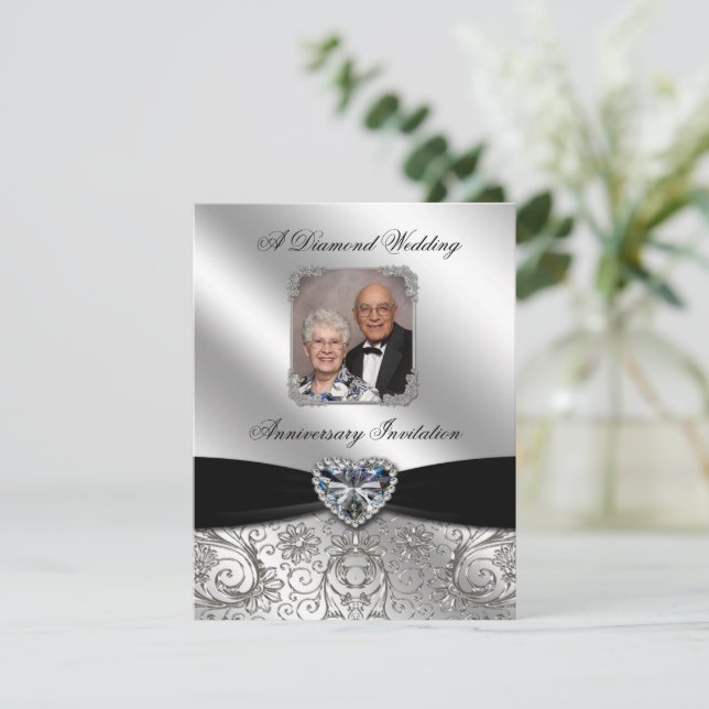 Faire-part de mariage de diamant 4,25x5,5 pouces (Debout devant)