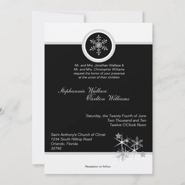 Faire-part de mariage de diamant d'hiver (Devant)