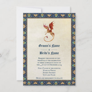 Faire-part de mariage de dragon perse