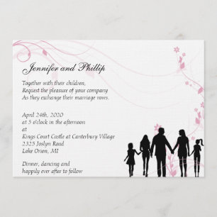 Faire-part de mariage de famille mixte