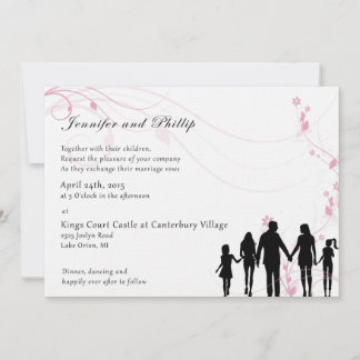 Faire-part de mariage de famille mixte