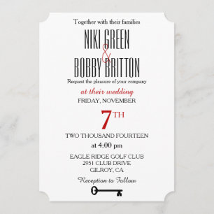 Faire-part de mariage de fausse clé