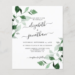 Faire-part de mariage de feuillage écologique budg