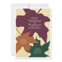 Faire-part de mariage de feuille d'automne -
