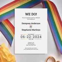 Faire-part de mariage de fierté LQBTQ simple et ch