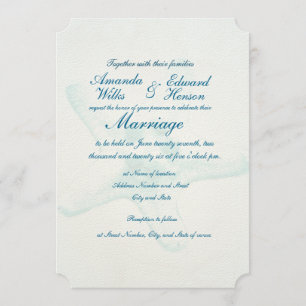 Faire-part de mariage de filigrane bleu Starfish