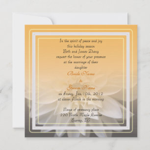 faire-part de mariage de fleur de dahlia blanche
