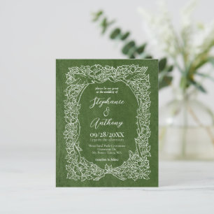 Faire-part de mariage de Fleur sauvage vert budget