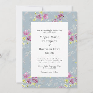 Faire-part de mariage de fleurs d'aquarelle modern