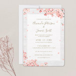 Faire-part de mariage de fleurs de cerisier japona<br><div class="desc">Ce joli modèle de carte à faire-part de mariage plat floral présente vos noms accentués par les fleurs de cerisiers japonais. Le texte est un ton or élégant appelé California Gold et nous avons défini l'arrière - plan comme blanc. Au dos, nous avons ajouté une image qui a l'air d'une...</div>