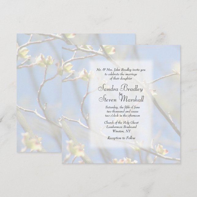 Faire-part de mariage de fleurs de printemps (Devant / Derrière)