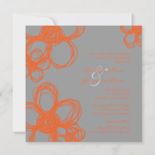 Faire-part de mariage de fleurs sauvages d'orange