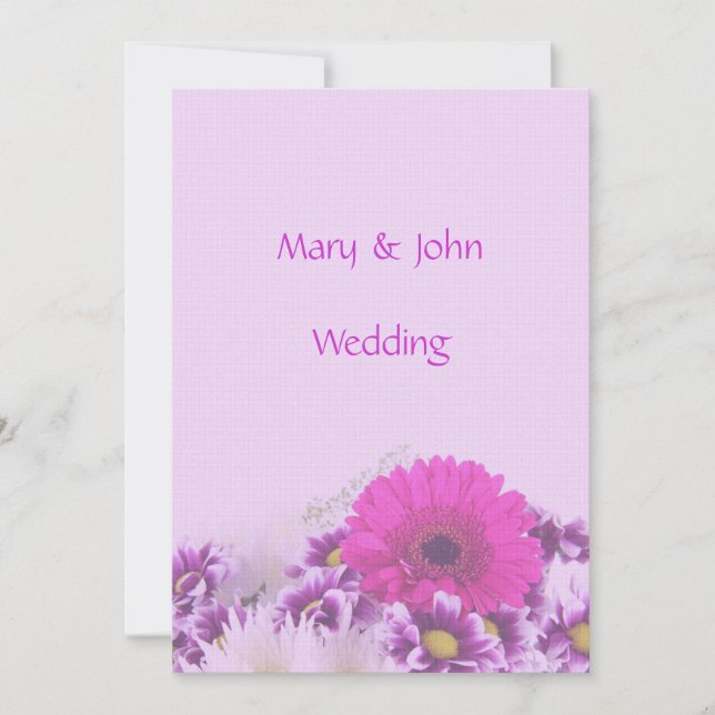 Faire-part de mariage de fleurs violettes (Devant)