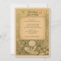Faire-part de mariage de forêt vintage Storybook