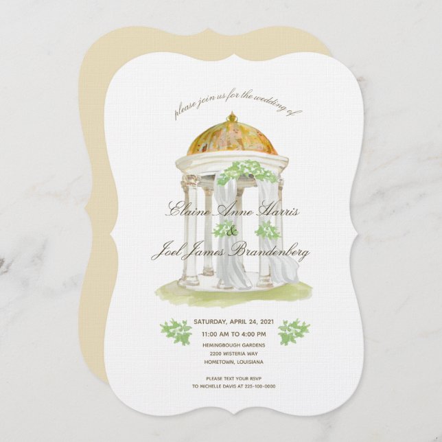 Faire-part de mariage de Gazebo (Devant / Derrière)