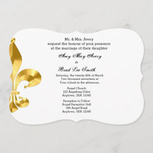 Faire-part de mariage de Gold Fleur de Lis