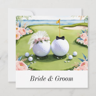 Faire-part de mariage de golf avec balle de golf s