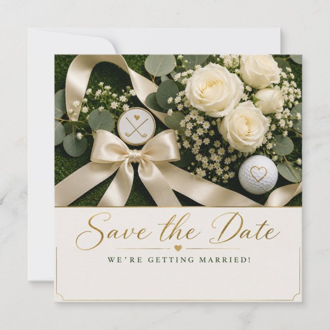 Faire-part de mariage de golf "Save the Date" (Devant)