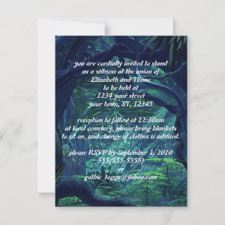 Faire-part de mariage de goth de la forêt foncée