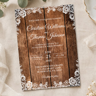 Faire-part de mariage de grange vintage