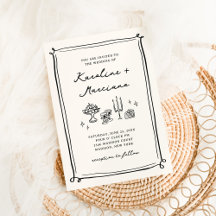 Faire-part de mariage de gribouillis à main