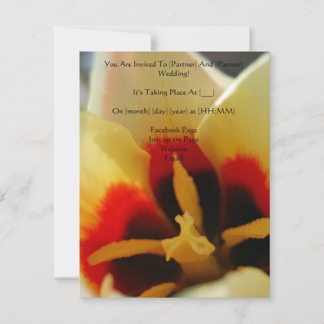 Faire-part de mariage de gros plan couleur Tulipe (Devant)