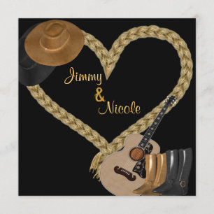 FAIRE-PART DE MARIAGE DE GUITARE OCCIDENTALE