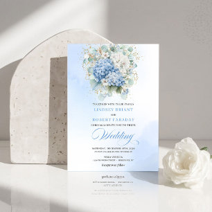 Faire-part de mariage de jardin aux hortensias ble