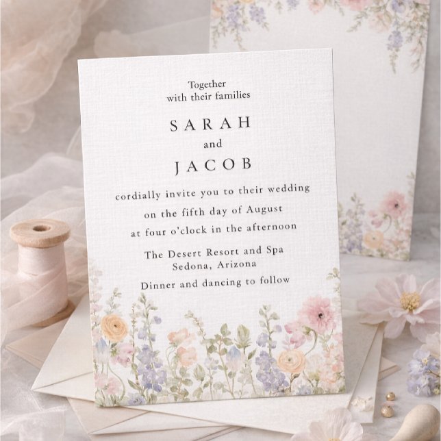 Faire-Part de Mariage de Jardin Bohème aux Fleurs  (Créateur téléchargé)