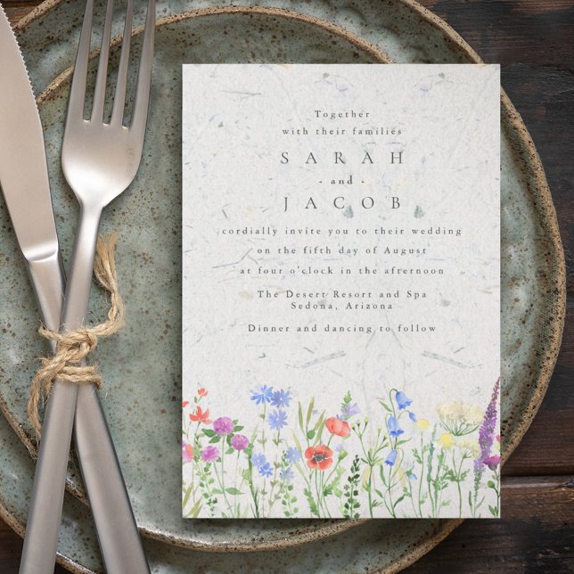 Faire-part de mariage de jardin bohème aux fleurs  (Créateur téléchargé)
