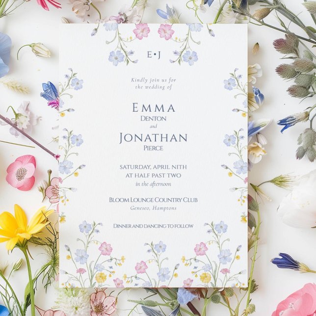 Faire-part de mariage de jardin de fleurs sauvages (Créateur téléchargé)
