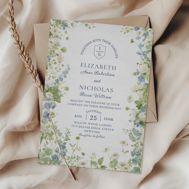 Faire-part de mariage de jardin de fleurs sauvages (Créateur téléchargé)