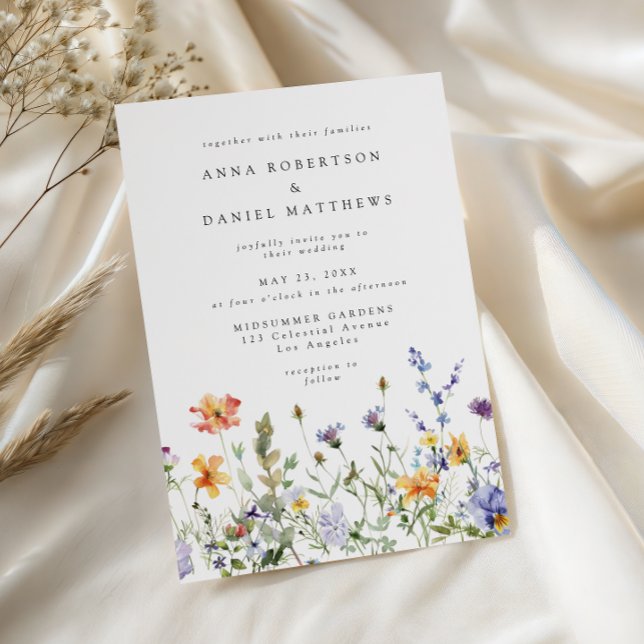 Faire-part de mariage de jardin de fleurs sauvages (Créateur téléchargé)