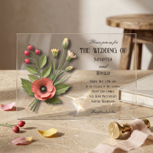 Faire-part de mariage de jardin de fleurs sauvages