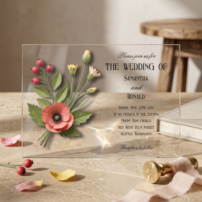 Faire-part de mariage de jardin de fleurs sauvages (Créateur téléchargé)