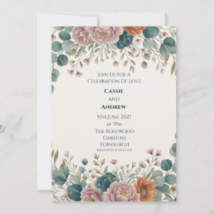 Faire-part de mariage de jardin en Chinoiserie ble