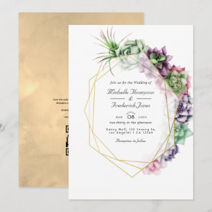 Faire-part de mariage de jardin Herbarium Succulen