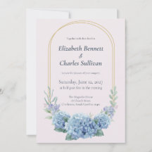 Faire-part de mariage de jardin Hydrangea Bleu