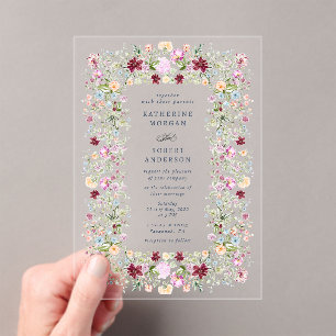 Faire-part de mariage de jardin luxueux de printem