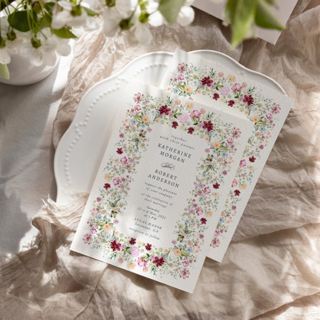 Faire-part de mariage de jardin luxueux de printem (Créateur téléchargé)
