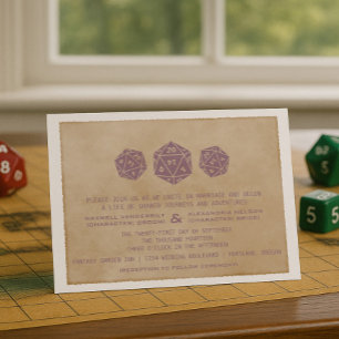 Faire-part de mariage de joueur de dés de purple G