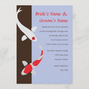 Faire-part de mariage de Koi de Japonais - lavande