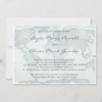 faire-part de mariage de la carte d'eau