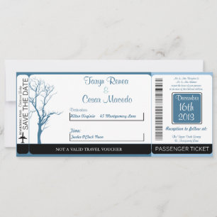 Faire-part de mariage de la carte d'embarquement b